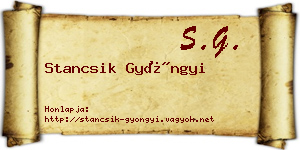 Stancsik Gyöngyi névjegykártya