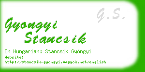 gyongyi stancsik business card